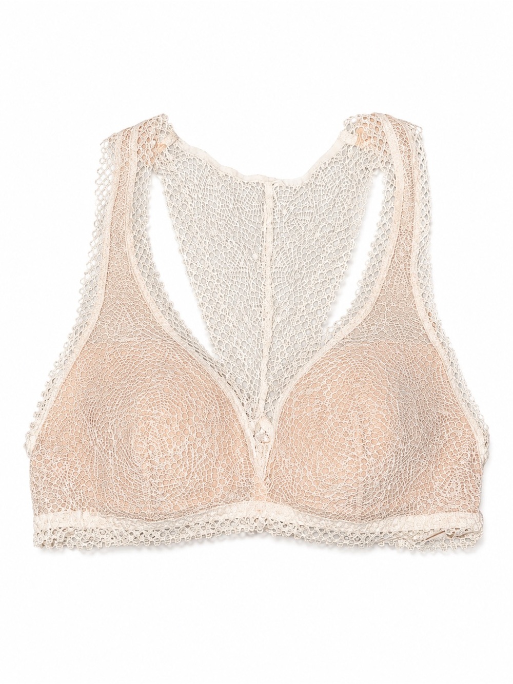 Victoria’s Secret Lace Plunge Bralette Cream Nude XS Racerback